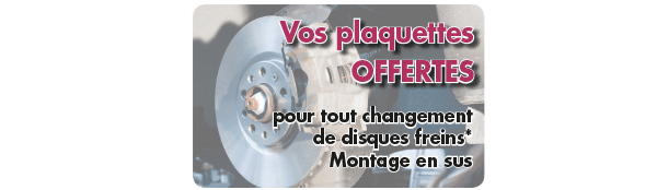 Vos plaquettes offertes pour tout changement de disques freins dans votre centre auto à Point S 67 Saverne, Niedermodern et Schweighouse